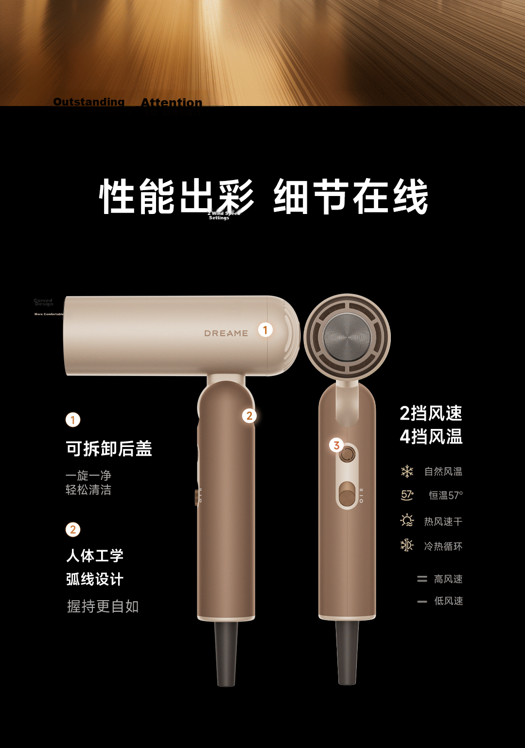 Dreame Pocket Portable Foldable Mini High-Speed Hair Dryer Negative Ion Hair Care P10 Pearl White Gift Set 14