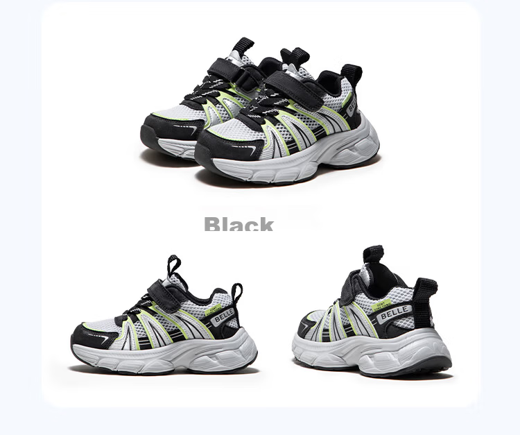 Belle Kids Girls Sports Shoes Big Girls 2026 Summer New Breathable Mesh Shoes Girls Elementary School Children Running Shoes 18