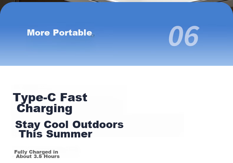 Gree [Bi Wenjun Same Style] Ultra-Quiet Handheld Semiconductor Cooling Mini Fan Portable Type-C Rechargeable Fan Outdoor Long Battery Life Camping Dorm Office 18