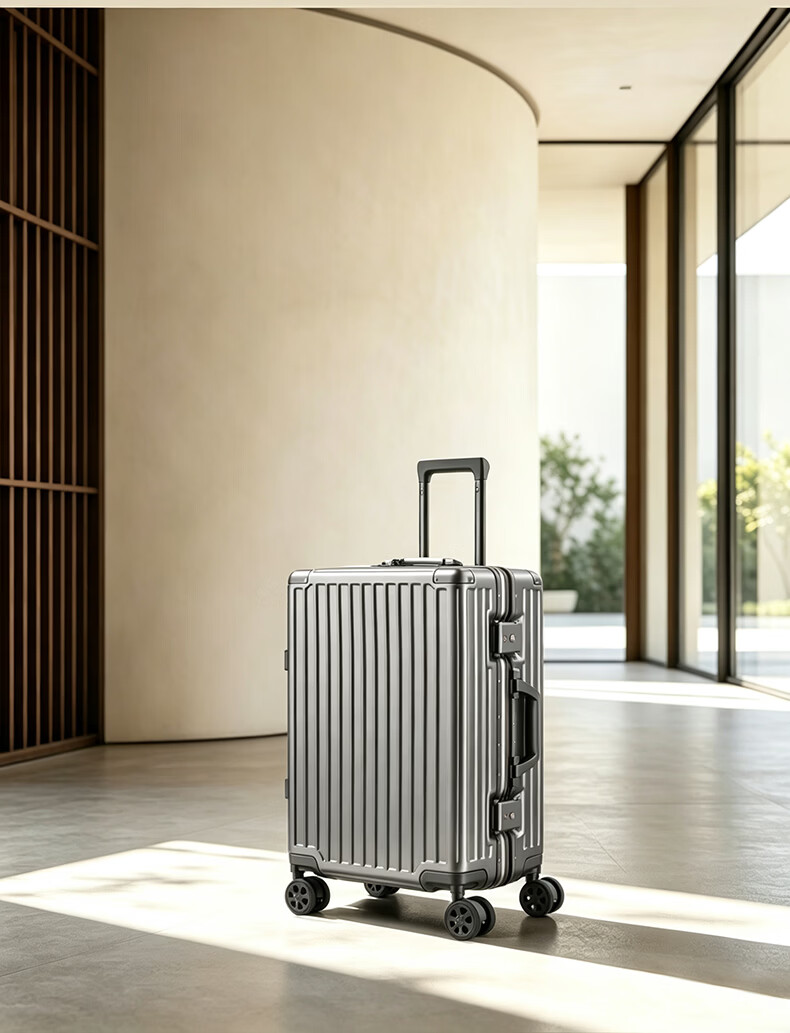 Pierre Cardin Luggage, Unisex Spinner Wheels, Aluminum Frame Trolley Case, Large Capacity Suitcase for Students And Women, 20-Inch Carry-On with Combination Lock 3