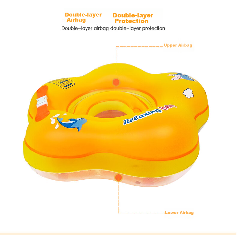 SwimmingBaby Baby Neck Float Inflatable Double Airbag Anti-Tip Swimming Ring Infant Safety Floatation Device 6