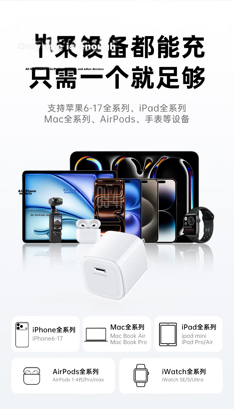 REMEX (REMAX) Small Ice Charger [AVS Protocol], Apple 17 Charging Head, 45W Gallium Nitride Charger, Apple Phone 40W Fast Charging, Suitable for IPhone 17 Pro/16, Compatible with Huawei Set 7