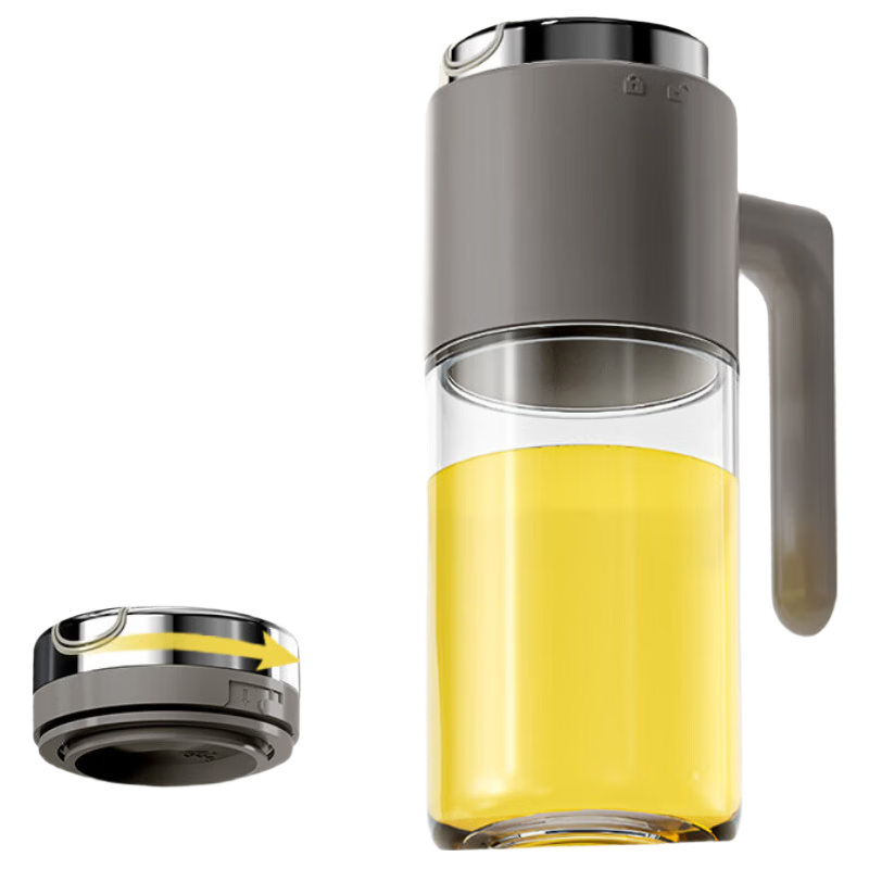 JD Original Oil Bottle, High Borosilicate Glass Condiment Jar Oil Bottle Kitchen Household Use 304 Stainless Steel 500ml