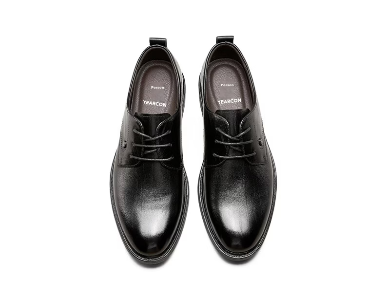 Eierkang Men's Business Formal Shoes Comfortable Commuter Single Shoes Groom Wedding Shoes 63129W Black Size 45 64