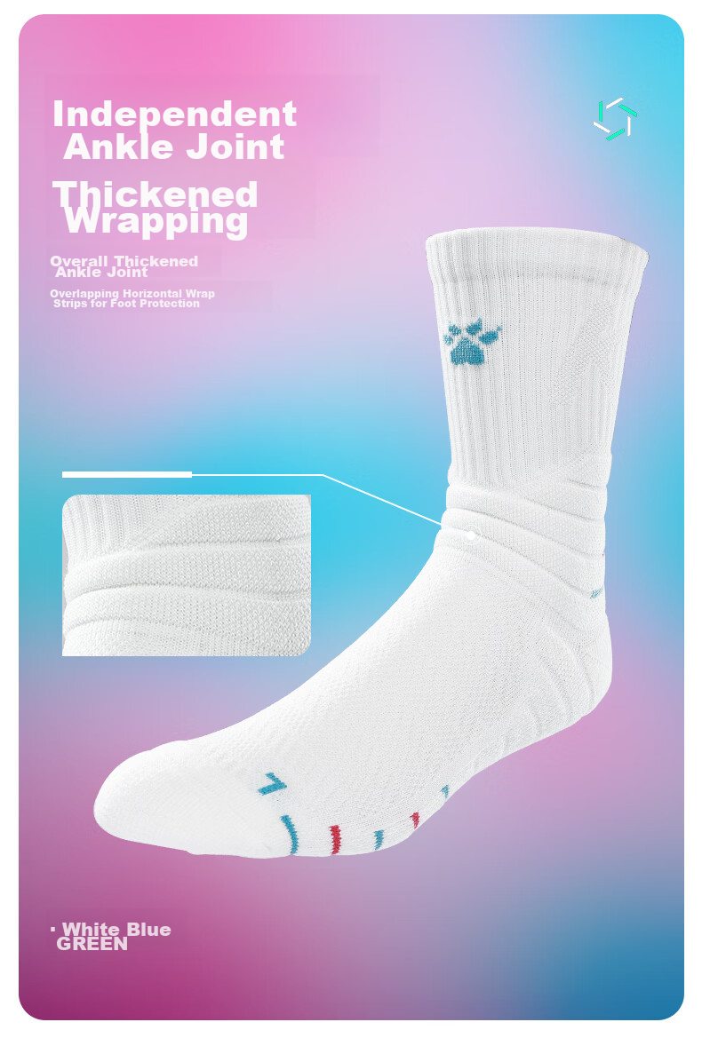 KELME Adult Basketball Socks Thickened Breathable Durable Anti-Slip Training and Competition Socks 8