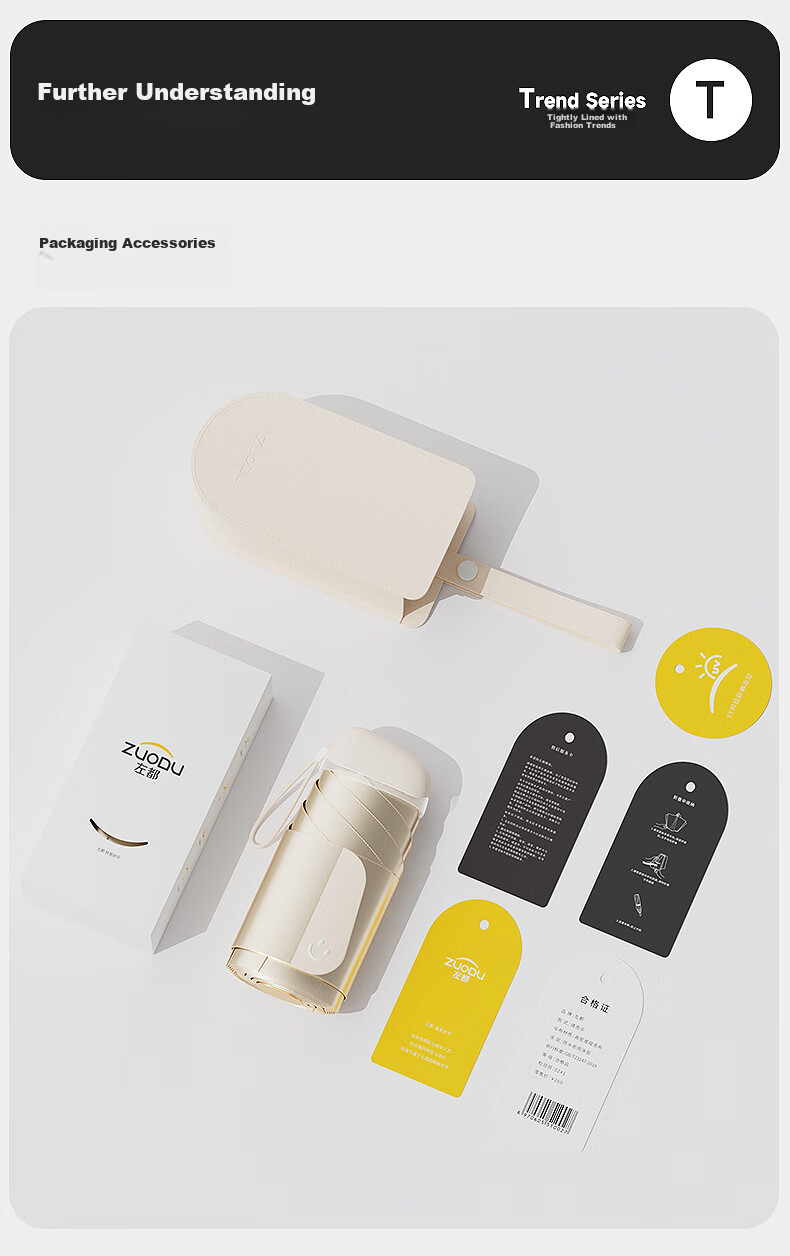 ZUODU Card Sun Umbrella, UV Protection, Dual-Use for Sunny And Rainy Days, Ultra-Lightweight, Compact, Portable, Stylish 17