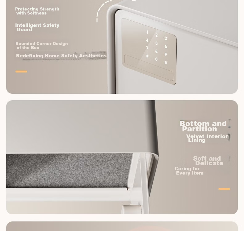 Deli Safe 26th Anniversary New Home Safe Supreme 30cm Password Unlock Small Security Box Anti-Theft Piggy Bank Automatic Door Opening AE224 White 16