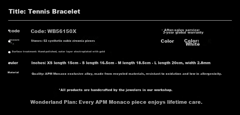APM Monaco Tennis Bracelet Couple Luxury High-End Bangle Gift for Girlfriend Wife Boyfriend Birthday 1