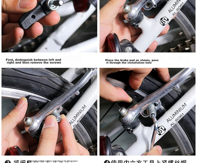 BIKEBROS Bicycle Brake Pads, Mountain Bike Brake Pads, Road Bike Brake Pads, V Brake Pads, Bicycle Brake Blocker Accessories [One Pair of Brake Pads] 19