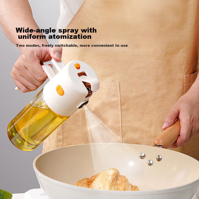 LOCK&LOCK Reversible Spout Oil Dispenser Kitchen Glass Vinegar Soy Sauce Condiment Bottle 550mL Milky White