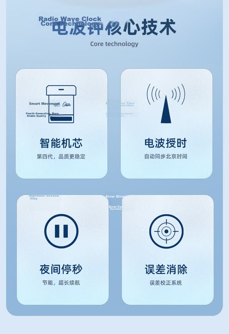 Compas Wall Clock Radio-Controlled Automatic Time Synchronization Exam Room Living Room Quartz Wall Clock D6540-1 Sand Gold 35cm 3