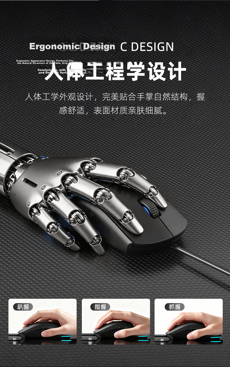 HP G360 Wired Mouse, Gaming Mouse for Laptop Office And E-Sports, Delta Triangle LOL Wired Game Mouse, White Quiet 8