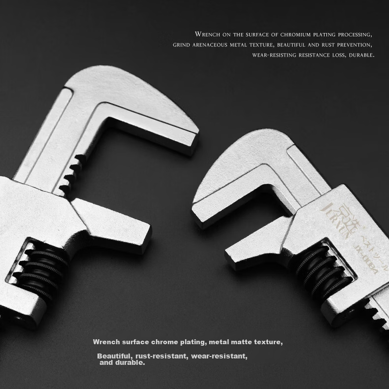 JERXUN Large Opening Adjustable Wrench Multi-Functional Pipe Wrench Water Pump Pliers Repair Tool 6