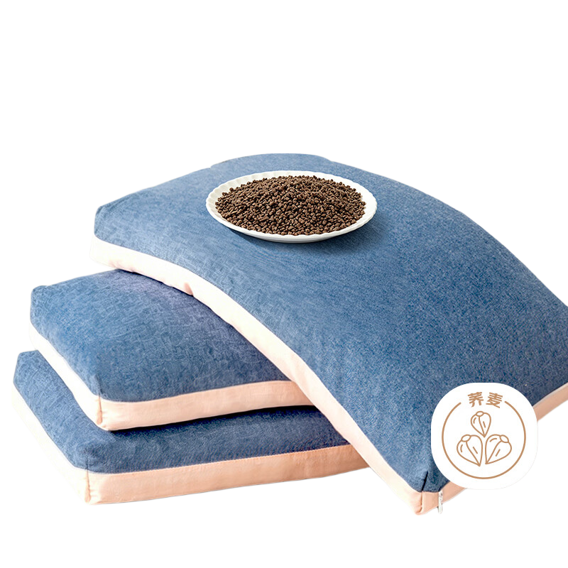 Crown Pure Cotton Class A Buckwheat Pillow 100% Pure Buckwheat Hull Neck Support Pillow Core for Deep Sleep Pair of 2