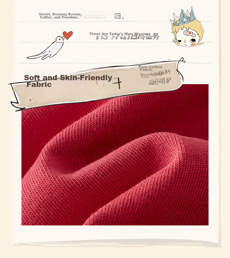 Semir Mall Same Style | Ahaa Women's Short-Sleeve T-Shirt, Summer 2026, Extra Loose Fit, Hand-Drawn Print, Pure Cotton Top, 101526100002 8