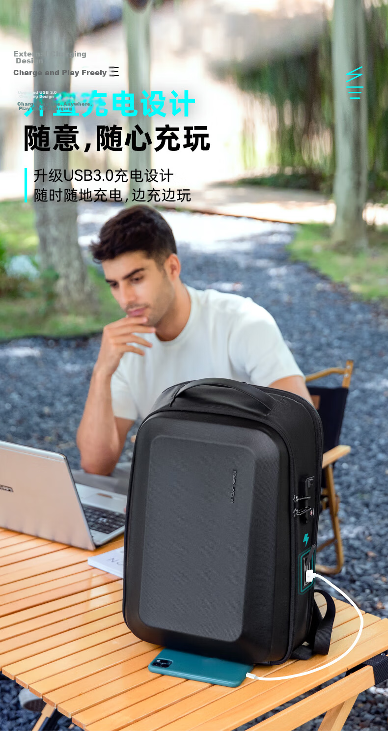 MARK RYDEN Password Lock Laptop Backpack Men Anti-Scratch Durable Business Travel Notebook Shoulder Bag MR2958 11