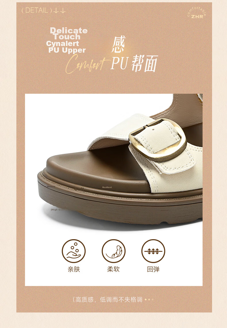 ZHR Birkenstock Women's Sandals 2026 Summer New Breathable Casual Slip-On Sandals AY352 Beige Size 35 3