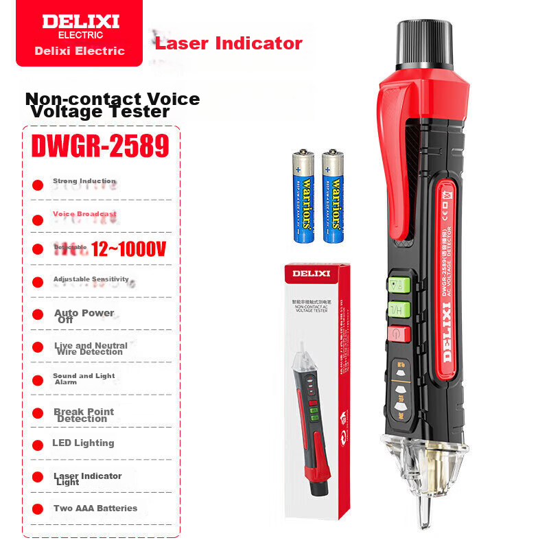 Delixi Inductive Voltage Tester High-Precision Multifunctional Smart Circuit Break Point Detector for Electricians