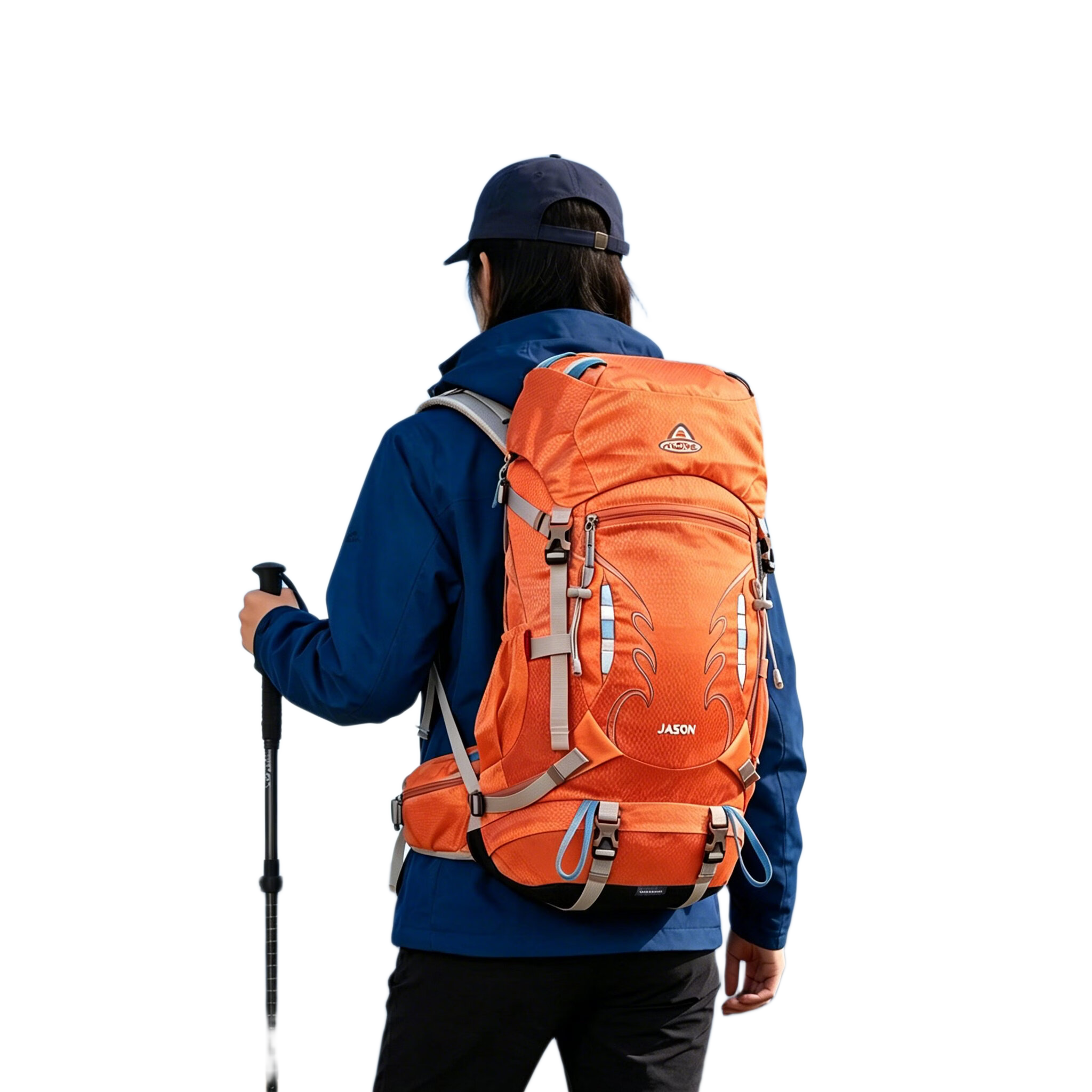 AiWang Women's Oxford Cloth Hiking Backpack Men's Outdoor Suspension Load Heavy Duty Large Capacity Travel 35+5L Orange