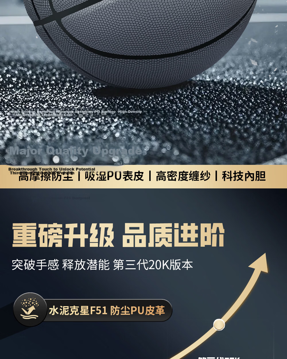 ANTA Basketball No.7 Dust-Resistant Anti-Slip Wear-Resistant Standard Indoor Outdoor Game Ball for Adults and Youth 3