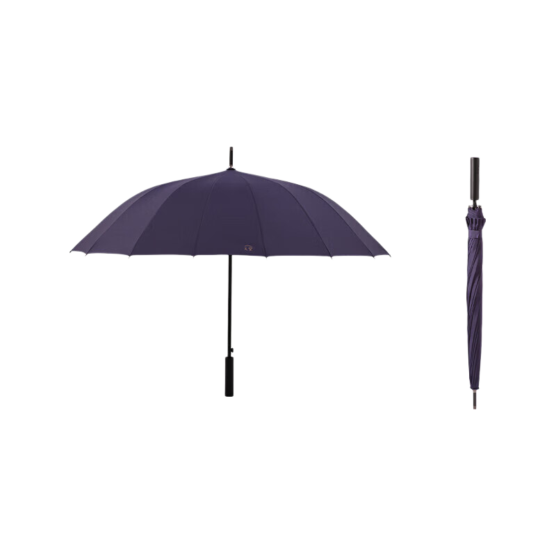 Tiantangshan Double-Person Umbrella with Straight Handle, Large Automatic Umbrella with 16 Ribs Reinforced for Wind And Water Resistance, Purple Color