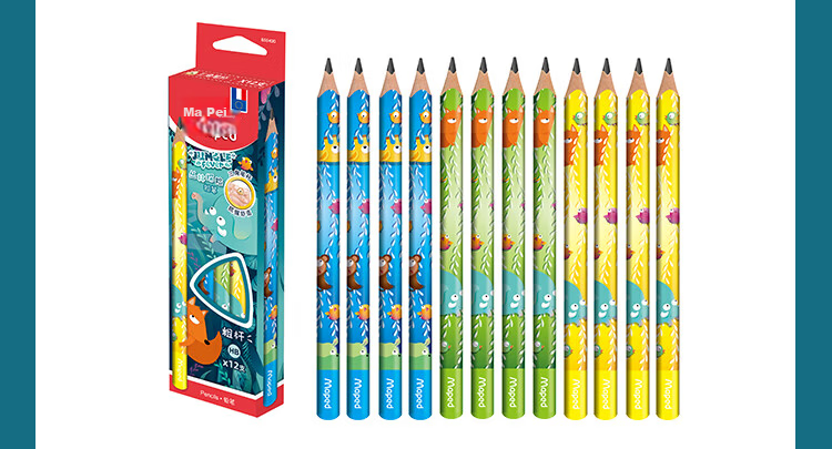 Maped Jungle Adventure HB Triangular Pencil Calligraphy Practice Sketch Drawing Pencil Student Children's Posture Correcting Writing Practice Pen 854202CH [12 pcs/box] 10