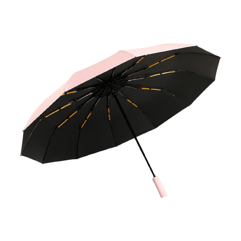 C'mon Fully Automatic Umbrella, Three-Fold Sun Umbrella, UV Protection Umbrella for Women And Men, Business Umbrella, Double-Ribbed Dreamy Pink