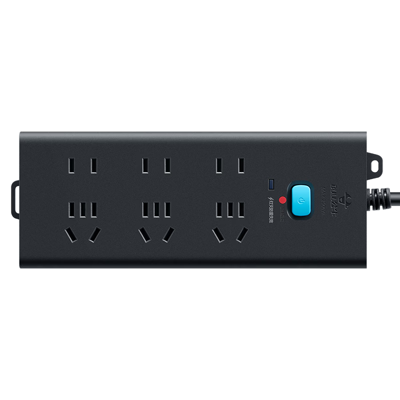 BULL Surge Protector Power Strip / Extension Cord / Power Bar / Multi-Outlet Strip / Power Board / Cable Reel GN-H5330 6 Outlets with Master Switch, 3 Meters Long