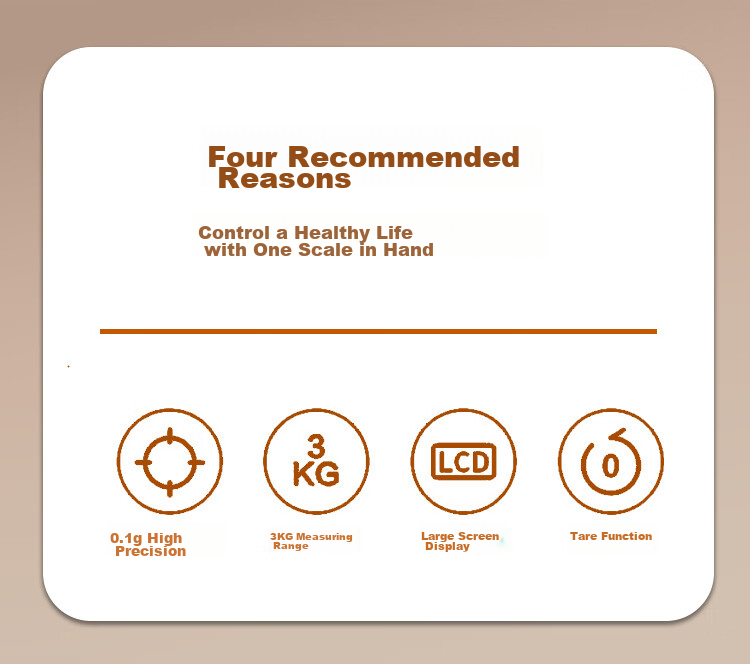 Bear Electronic Kitchen Scale Household Baking Scale Small Precision Scale 0.1g/3kg Rechargeable Model 2