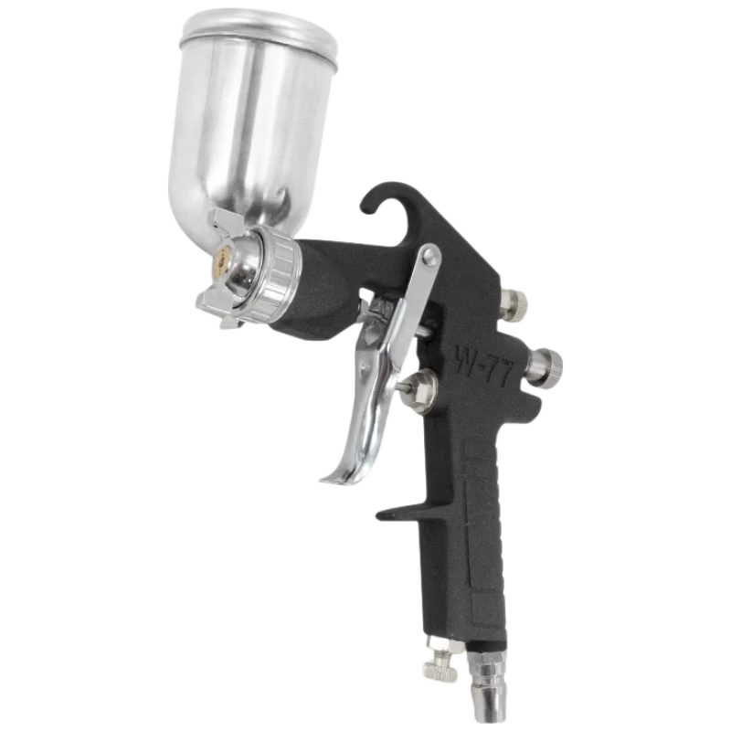 HSD Pneumatic Spray Gun Automotive Sheet Metal High Atomization Spray Pot Primer Spray Gun W-77-1G Upper Pot 2.0mm Black Gun