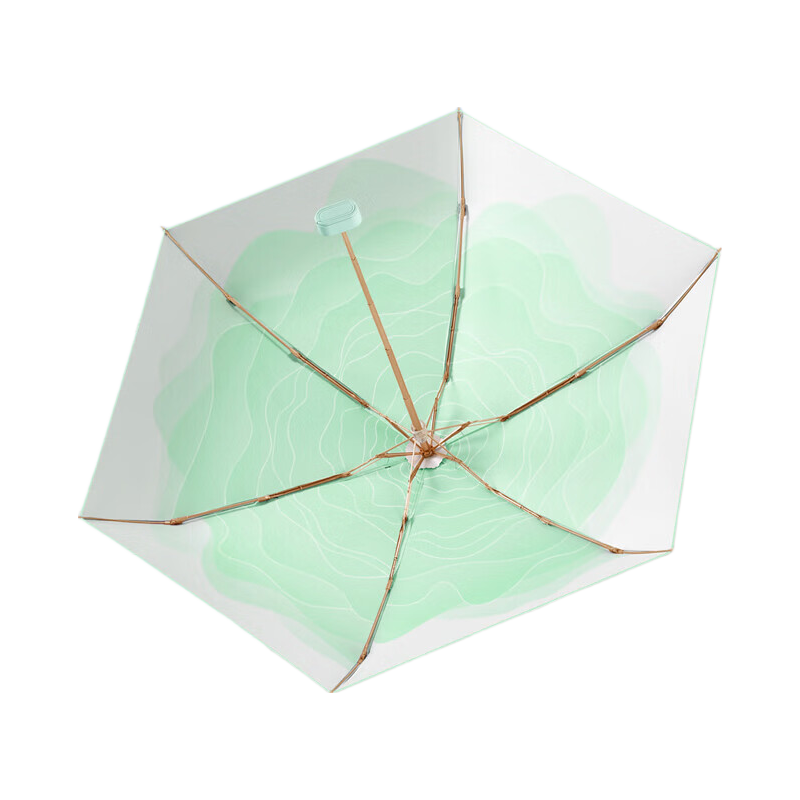MAYDU Five-Fold Sun Protection Umbrella, UV-Resistant Folding Umbrella for Women, Dual-Purpose Foldable Sun And Rain Umbrella M5206 Misty Gree