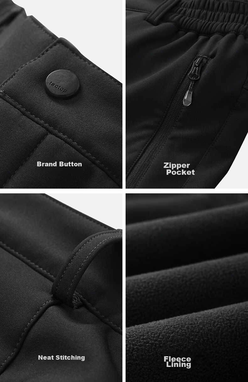 TECTOP Softshell Pants Unisex Spring Summer Water-Repellent Breathable Quick-Dry Hiking Trousers Sand Color (Lightweight) S 16