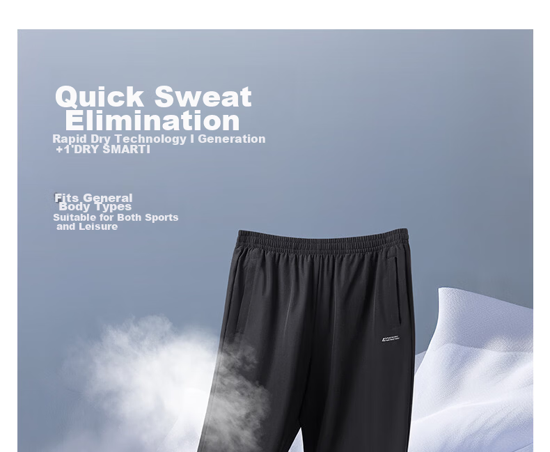 361° Men's Sports Pants Spring Summer Quick-Dry Running Casual Outdoor Cropped Loose Trousers 652624719-1 3