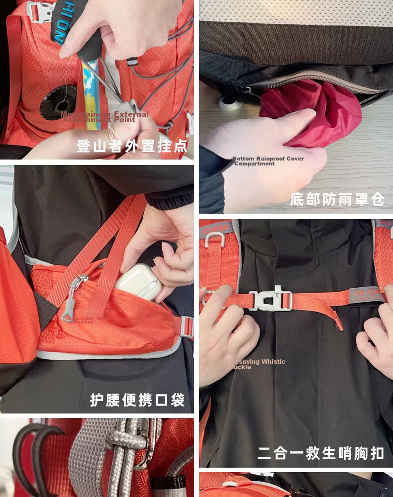 AiWang Women's Oxford Cloth Hiking Backpack Men's Outdoor Suspension Load Heavy Duty Large Capacity Travel 45+5L Yellow 10