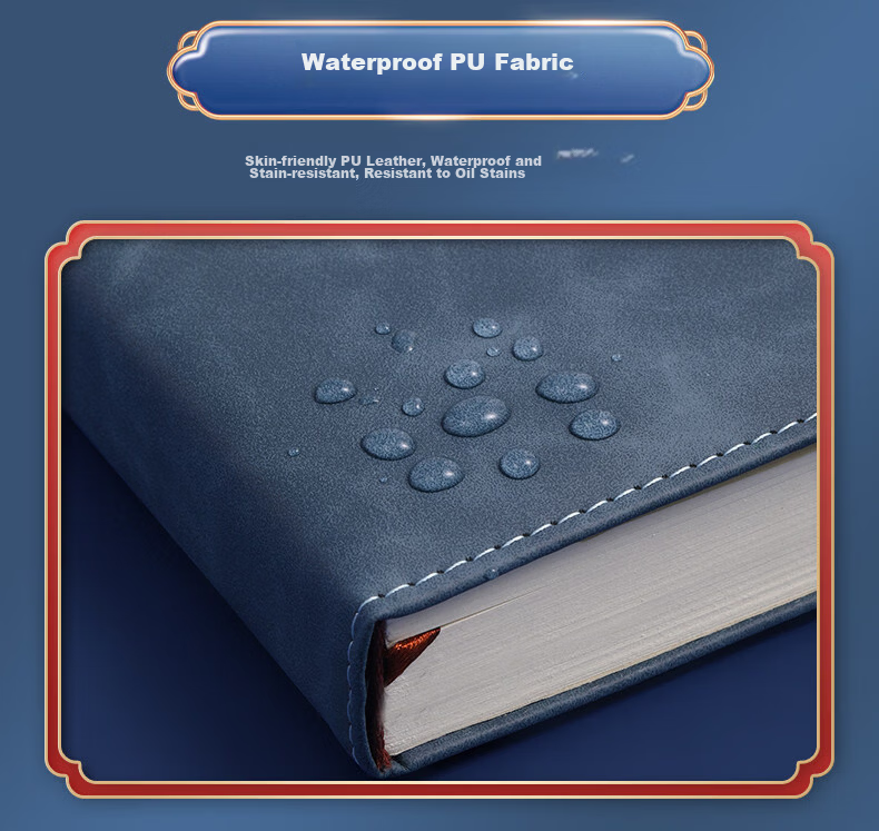 Rouwen New Stylish Notebook Stationery High-Value Guochao Palace Museum Cultural Business Thickened A4 Meeting Notes B5 Extra Thick Skin-Texture Leather Office Supplies Customizable 10