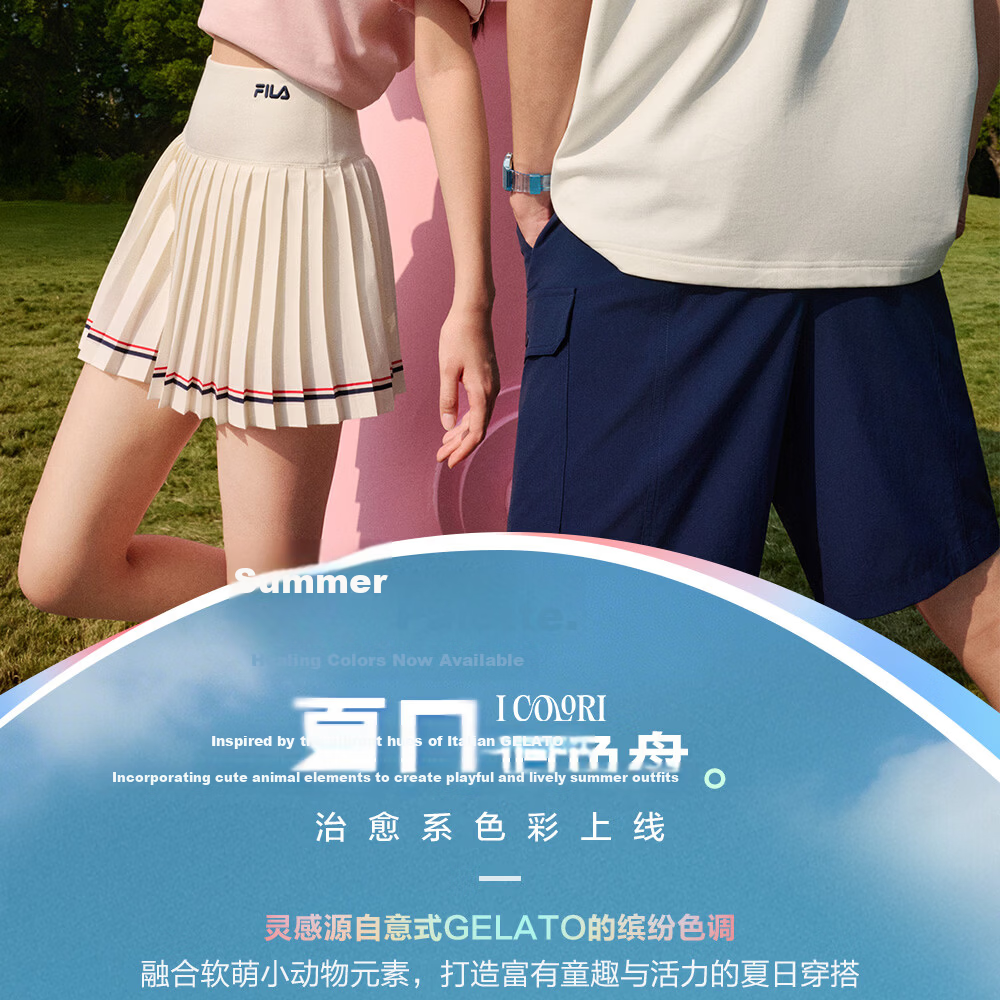 FILA Official 2026 Summer Couple Short Sleeve T-Shirt Casual Loose Fit Cotton Cat Knit Tee 3