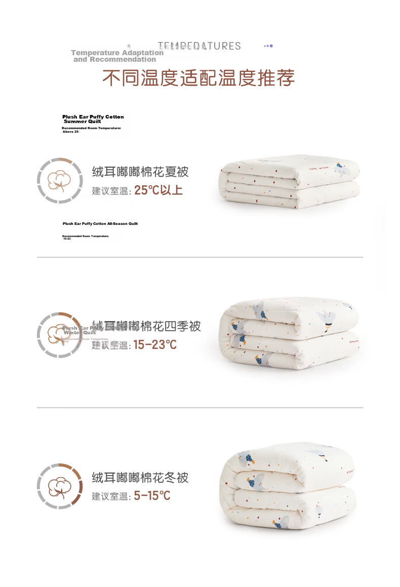 Luolaikids Cotton Quilt Filling, Infant Class A Pure Cotton Antibacterial All-Season Comforter, 220*250 11