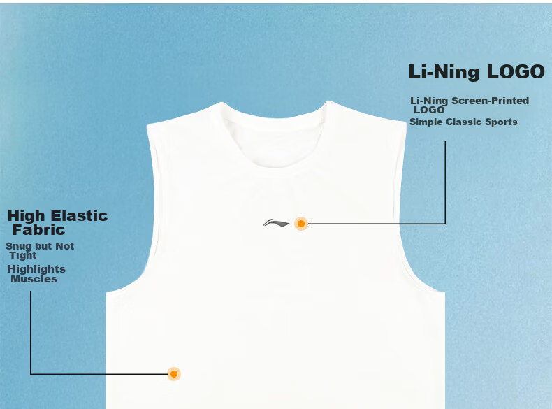Li-Ning Men's Quick-Dry Sports Vest Sleeveless T-Shirt for Fitness Running Training Martial Arts Marathon Basketball Breathable 6