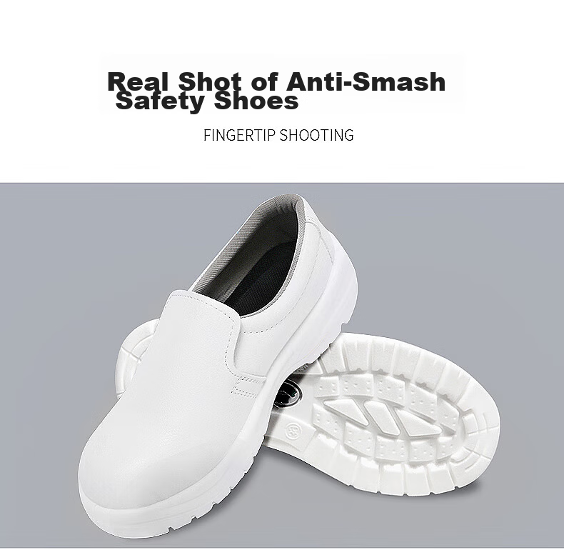 Mulang Anti-Static Safety Shoes Steel Toe Dust-Free Shoes Food Factory Electronic Workshop Professional Non-Slip Work Shoes White Size 42 16