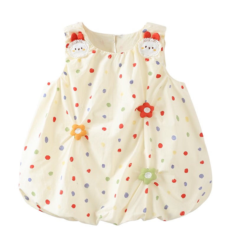 Youqi Girls Summer Dress 2026 New Stylish Children's Spaghetti Strap Dress Baby Princess Bubble Skirt