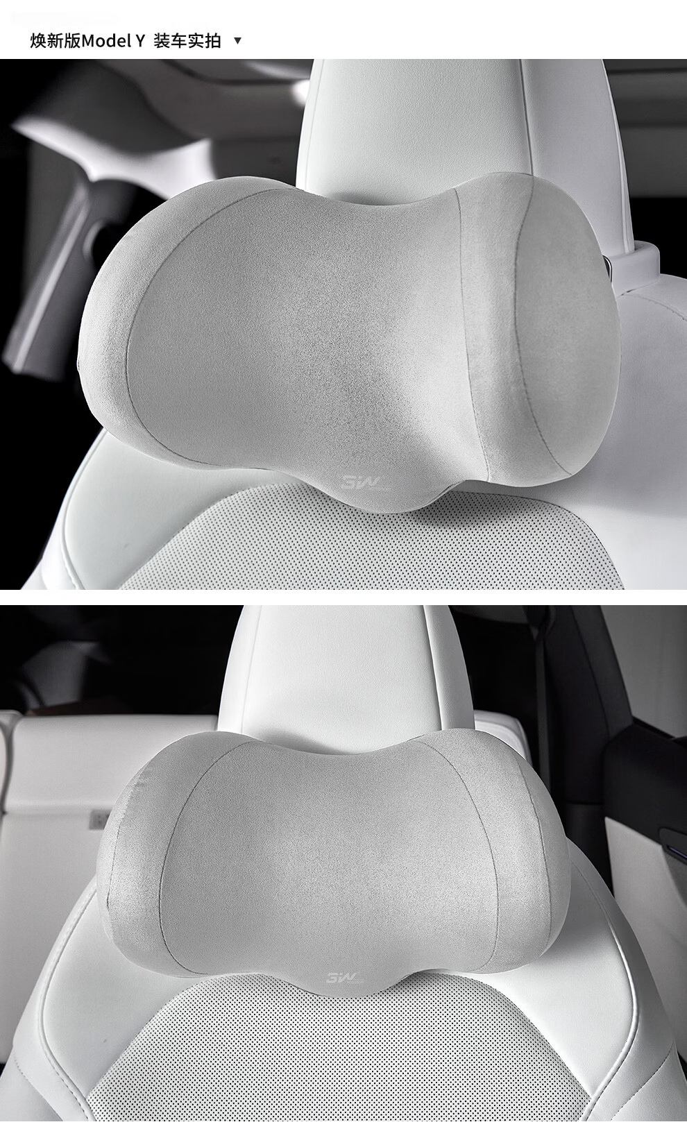 3W Adjustable Memory Foam Neck Pillow for Tesla Model Y and New M3, Black, 1 Piece 15
