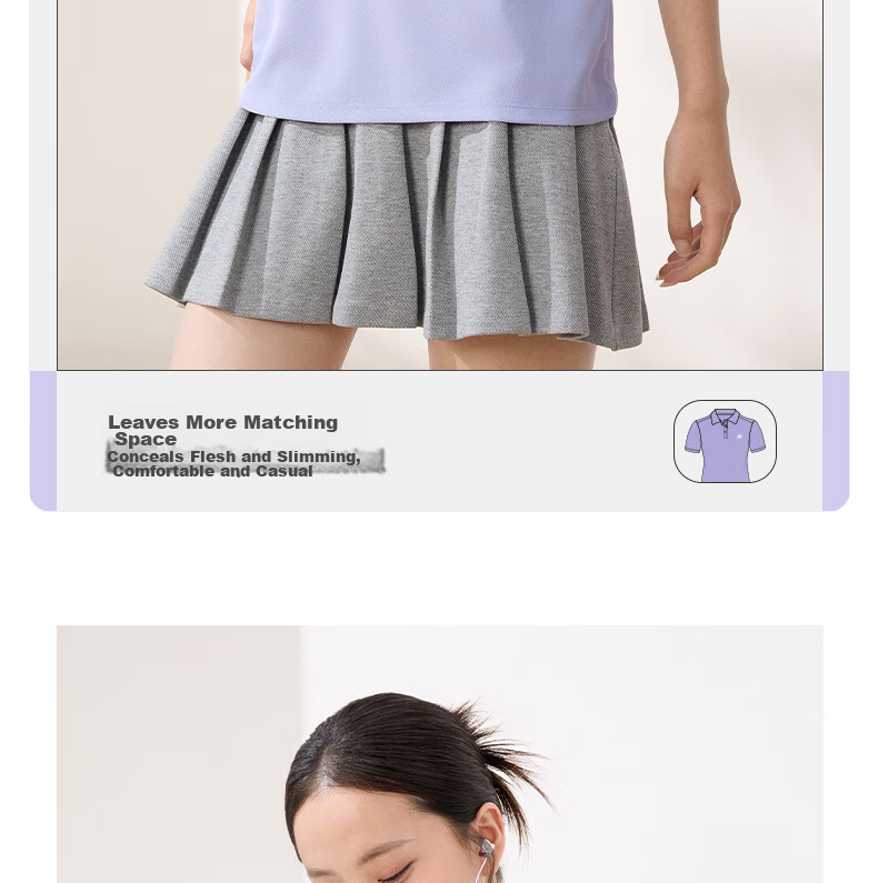 361° Women's Spring Summer Sports Polo Shirt Quick-Dry Fitness Casual Running Short Sleeve Top 662624111H-2 6