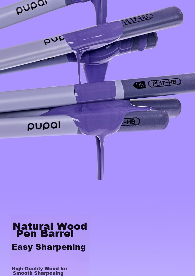 Deli 10-Pack HB Pencil Master Thick Triangular Grip Anti-Slip Student Beginner Writing Practice Graphite Core Purple 11