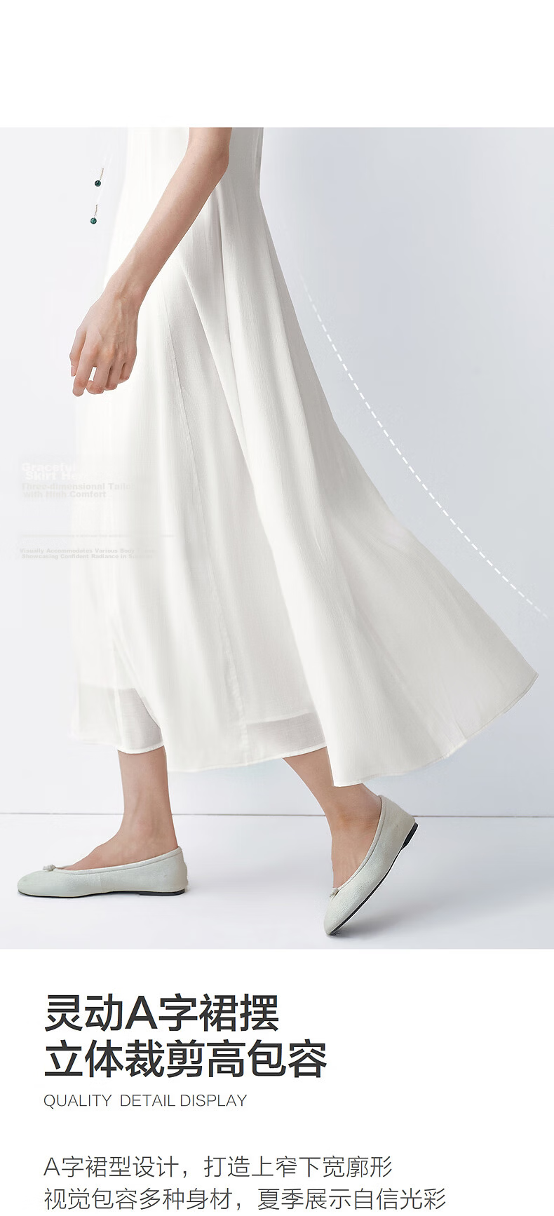 Peacebird Women's Dress Summer Love White Long Dress Slim Fit Waist Office Dress Blue L 8