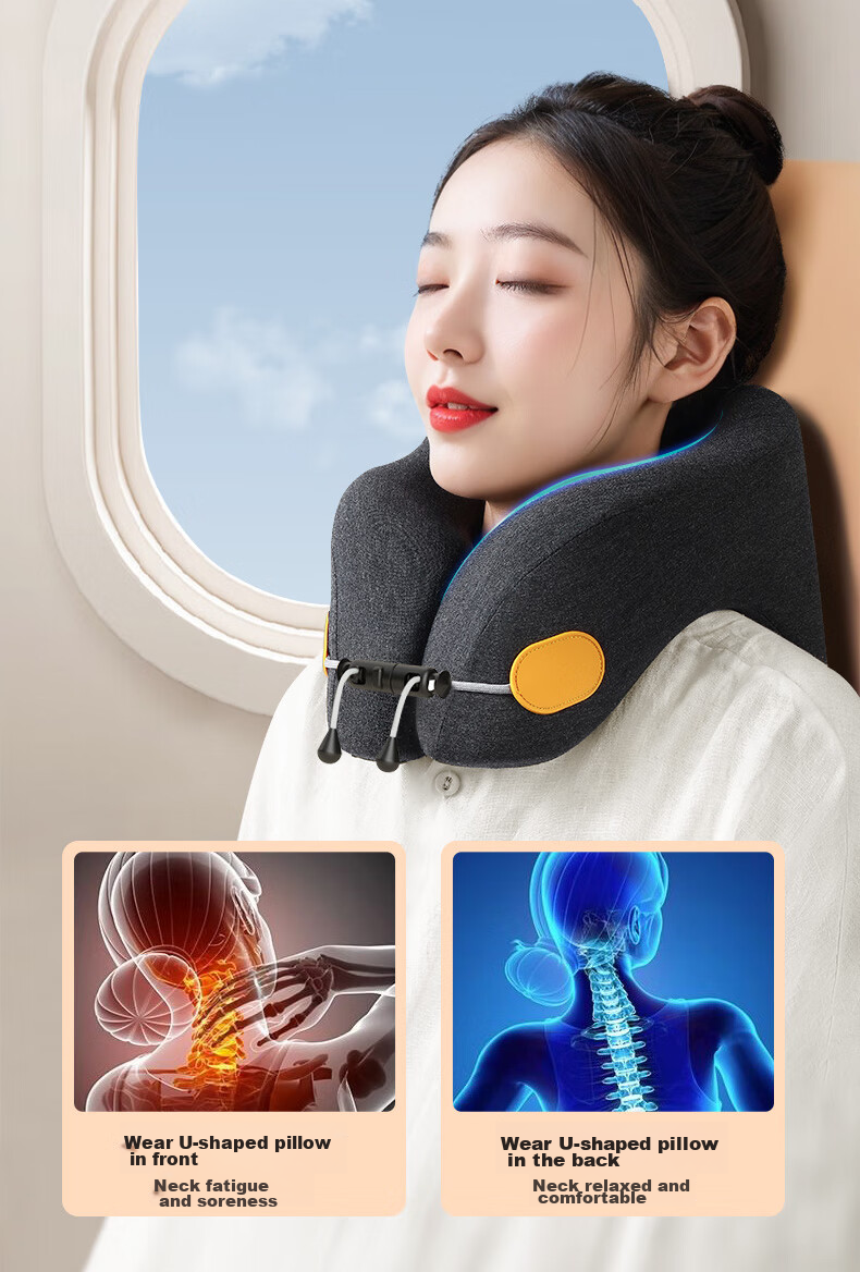 YUZHAOLIN U-Shaped Pillow for Adults, Travel Portable Nap Pillow for Men And Women, Car High-Speed Rail Airplane Neck-Specific Cervical Pillow 3