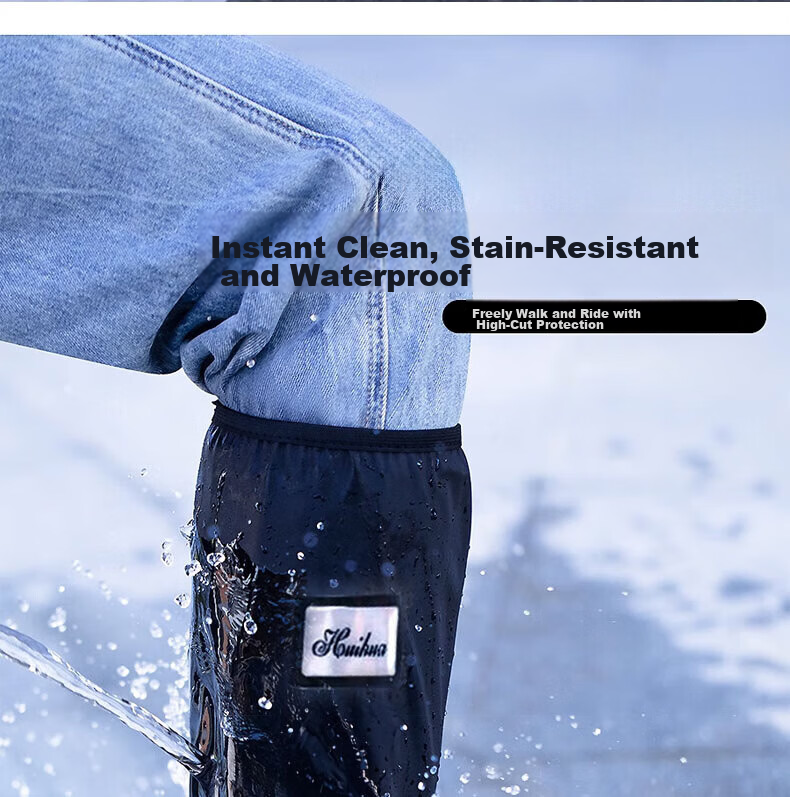 Equator Waterproof Rain Shoe Covers Thickened Non-slip Wear-resistant High-top PVC Rain Shoe Covers for Cycling Outdoor CD4005 Blue XL (43-45) 11