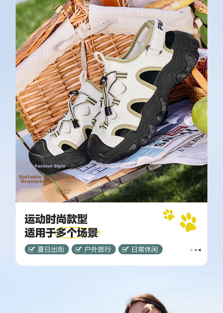 FILA Cat Paw 5 Women's Summer Casual Sandals Beach Mary Jane Shoes 9