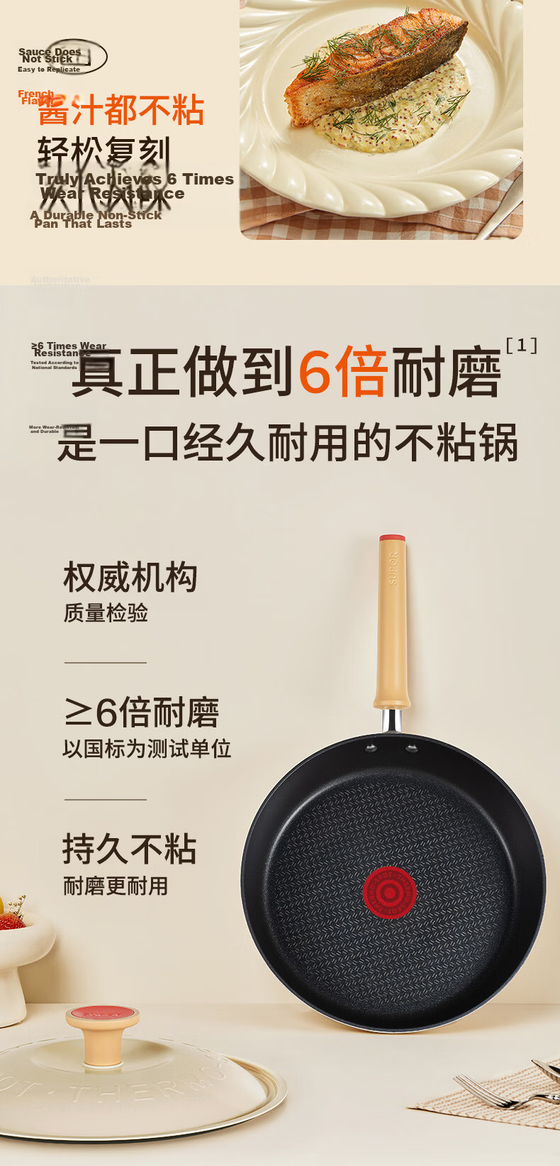 SUPOR Lightweight Red Dot Non-Stick Frying Pan Multi-Functional Flat Bottom Skillet Dishwasher Safe Induction Compatible 28cm 5