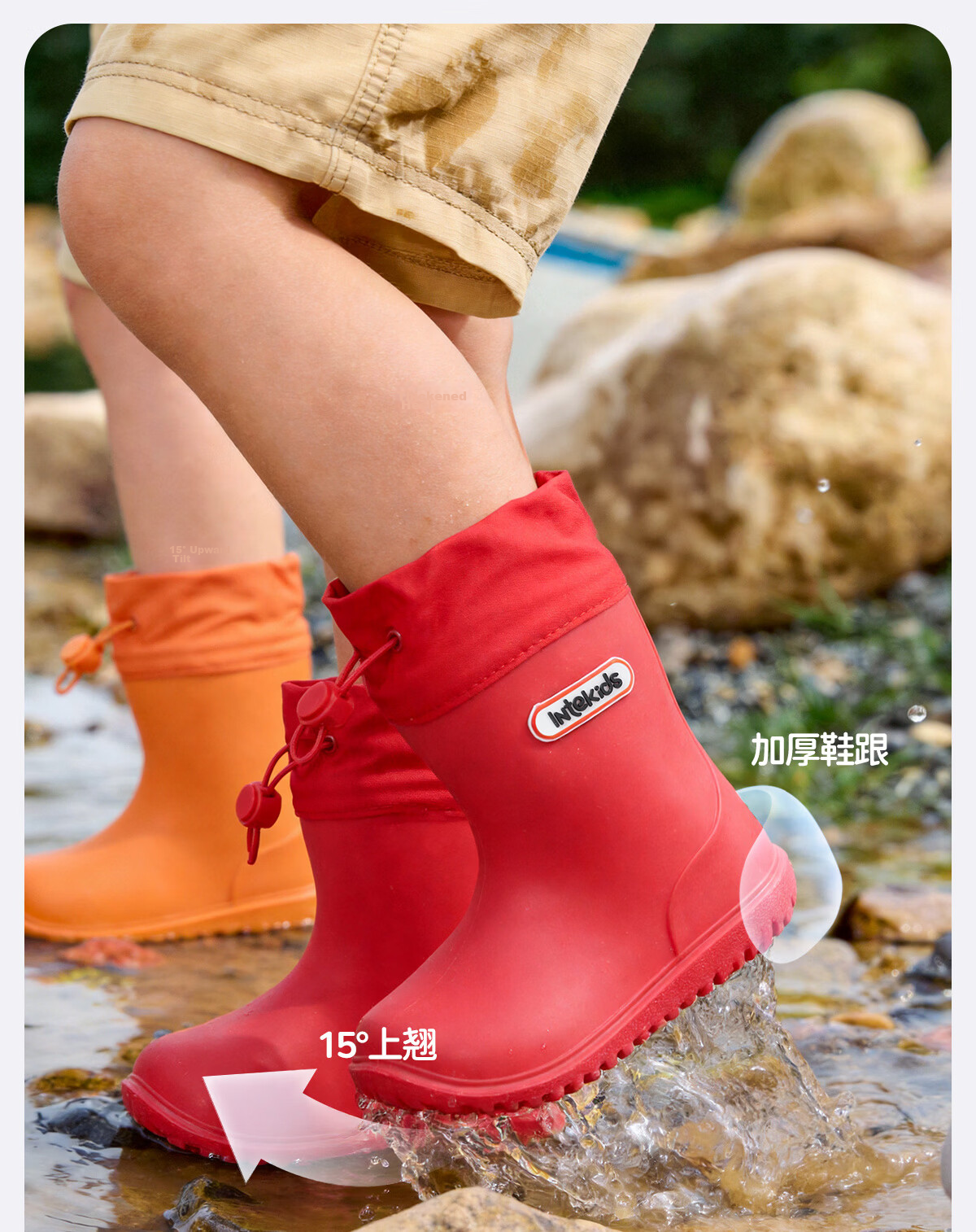 Sweet Sweet Kids Waterproof Non-Slip Rain Boots for Boys and Girls, Lightweight Durable Versatile Water Shoes for Toddlers and Kindergarten Children 36