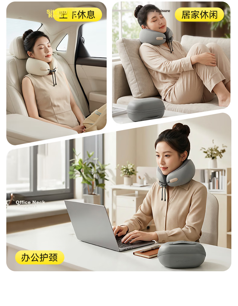 Zhiguozhe U-Shaped Neck Pillow Travel Portable Foldable U-Shape Neck Support Pillow for Airplane High-Speed Train Nap Essential 24